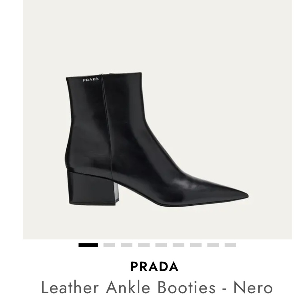 NWT Prada Black Leather Booties size 38